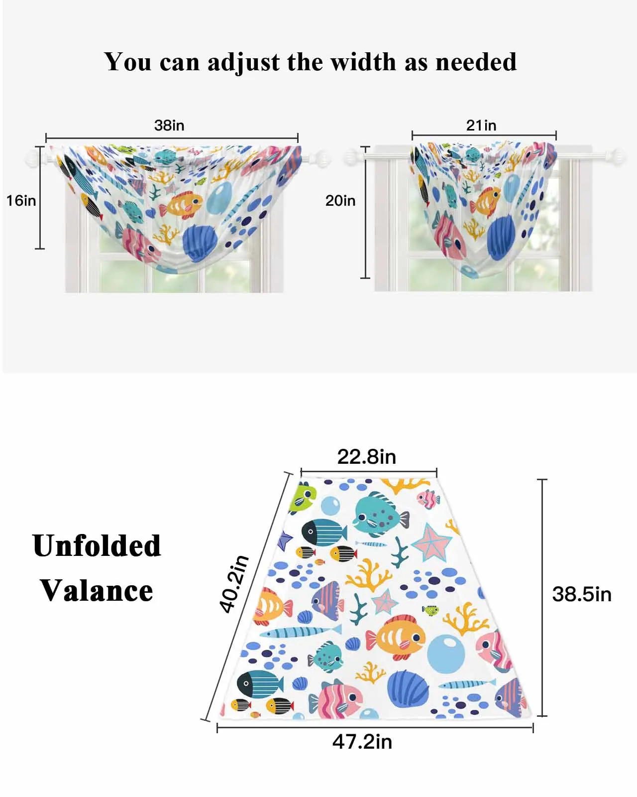 Шторы с мультяшными животными рыбками кораллами ракушками прозрачные Занавески