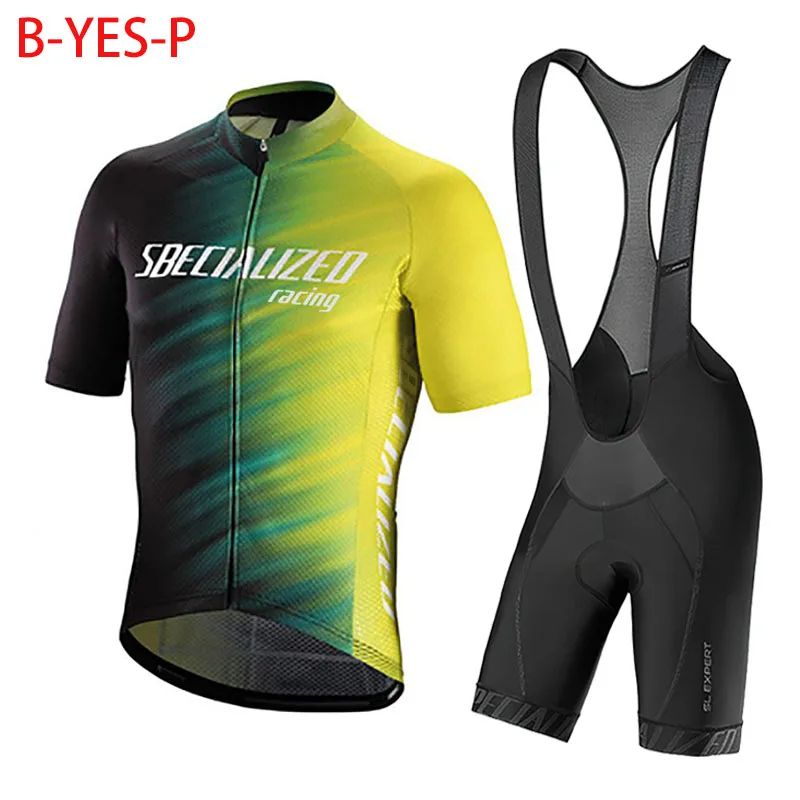 Мужской Желтый Велосипедный Трикотаж Комплект 2024 Летняя Одежда Для Шоссейного