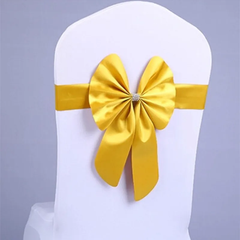 

10/50pcs Chair Sashes Knot Cover Satin Ribbons Bows Wedding Accessories Decor Banquet Party Christmas for Event Mariage Outdoor
