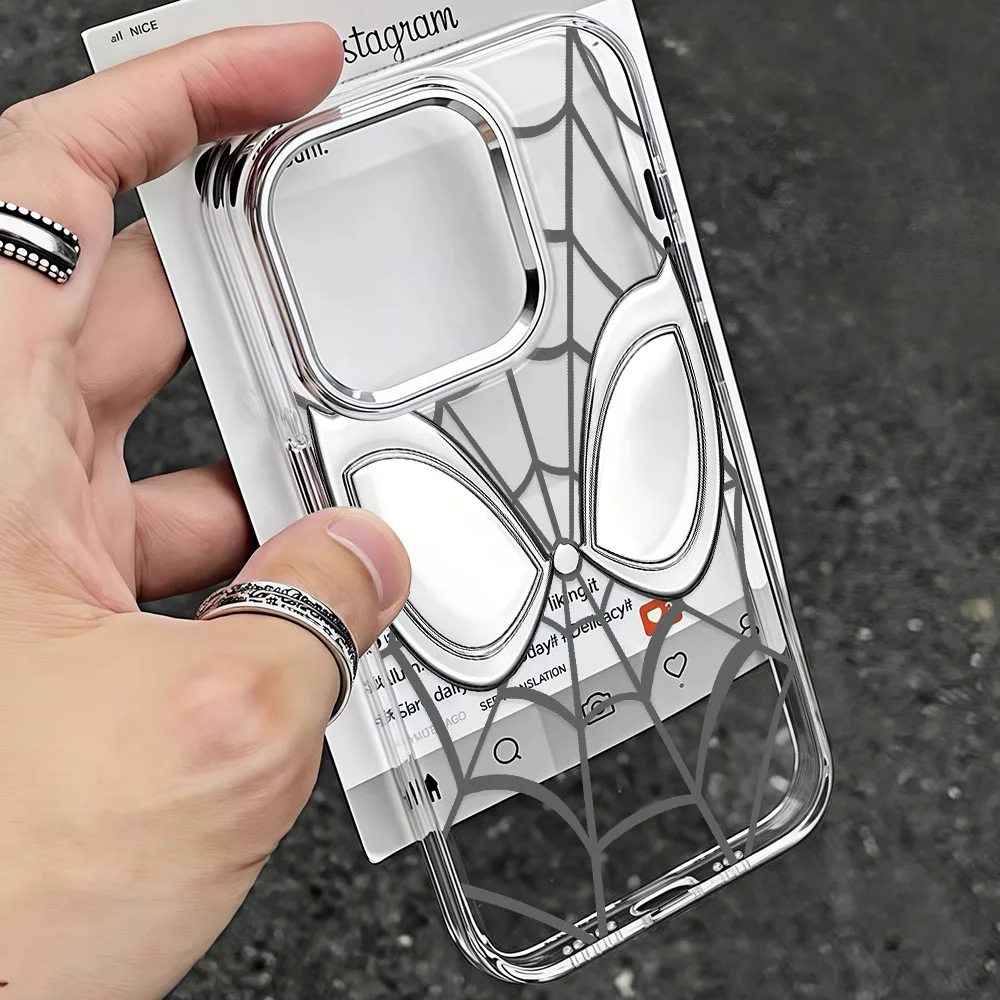 Крутой чехол для телефона с изображением Человека-паука для iPhone 18, 17e, 17, 16e, 16, 15, 14, 13, 12, 11 Pro Max, X, XR, XSMAX, 8, Air Plus. Прозрачный мягкий чехол. (art.: 3920dce60e424) - 3920dce60e424