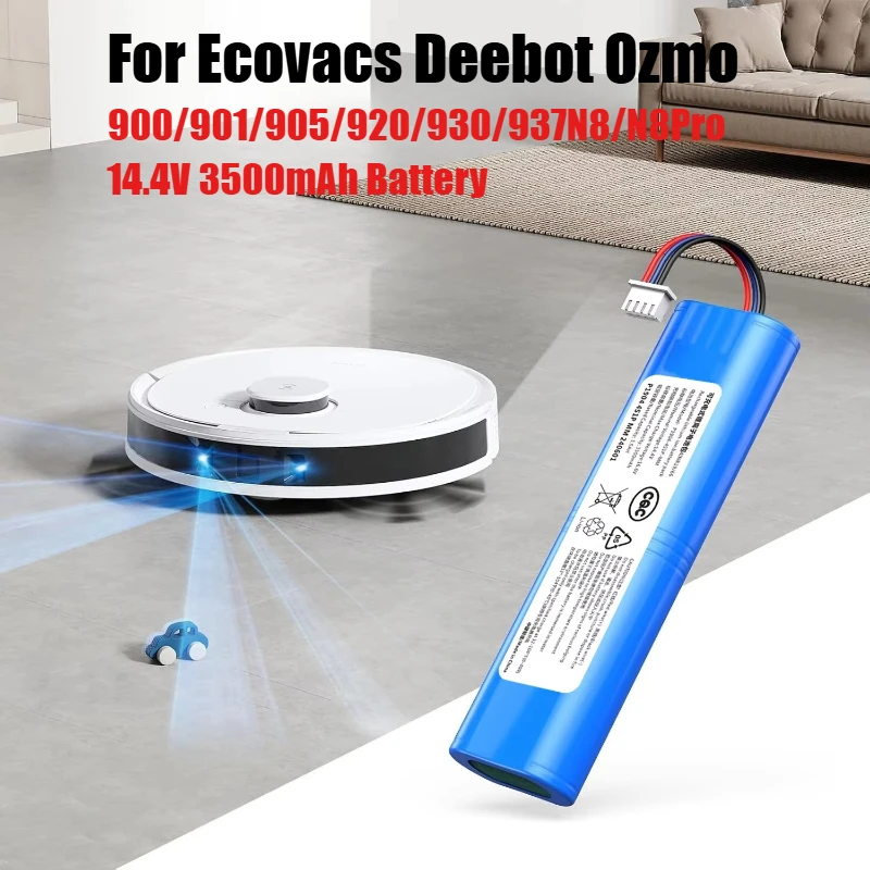 Фото Для Ecovacs Deebot Ozmo 900 901 905 920 930 937 N8 N8 Pro Li-ION 14,4 В робот-пылесос Сменный аккумулятор №1