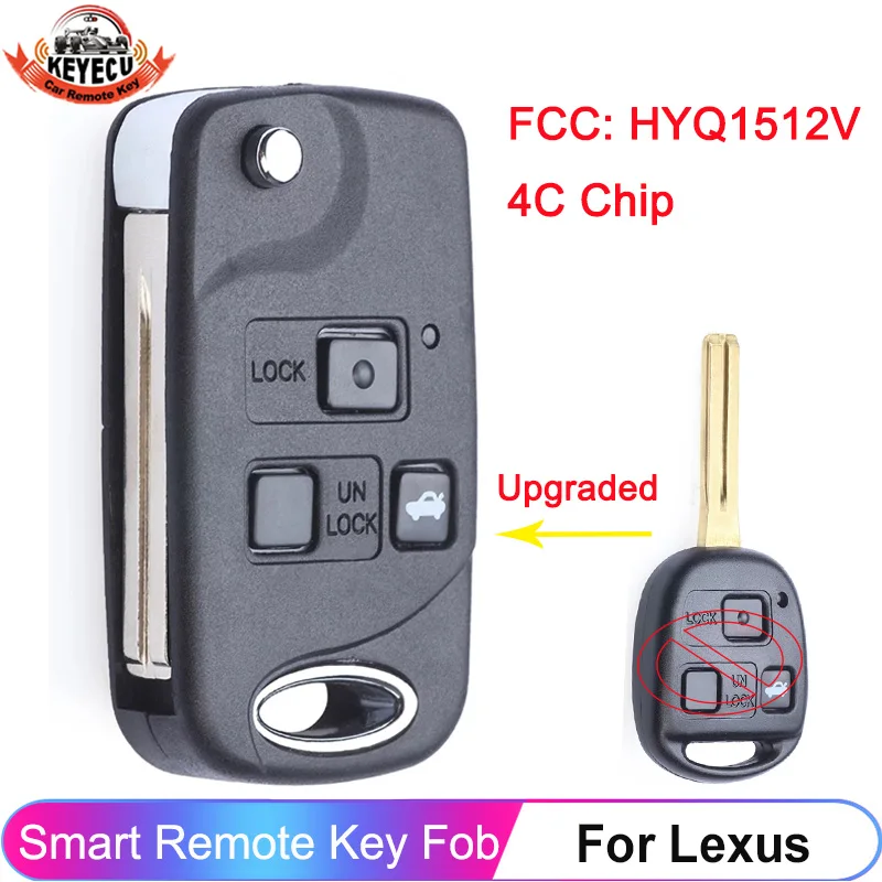 HYQ1512V 4C Чип дистанционный ключ Fob 3 кнопки для Lexus ES300 GS300 GS430 GS400 IS300 LS400 1998 1999 2000 2001 2002