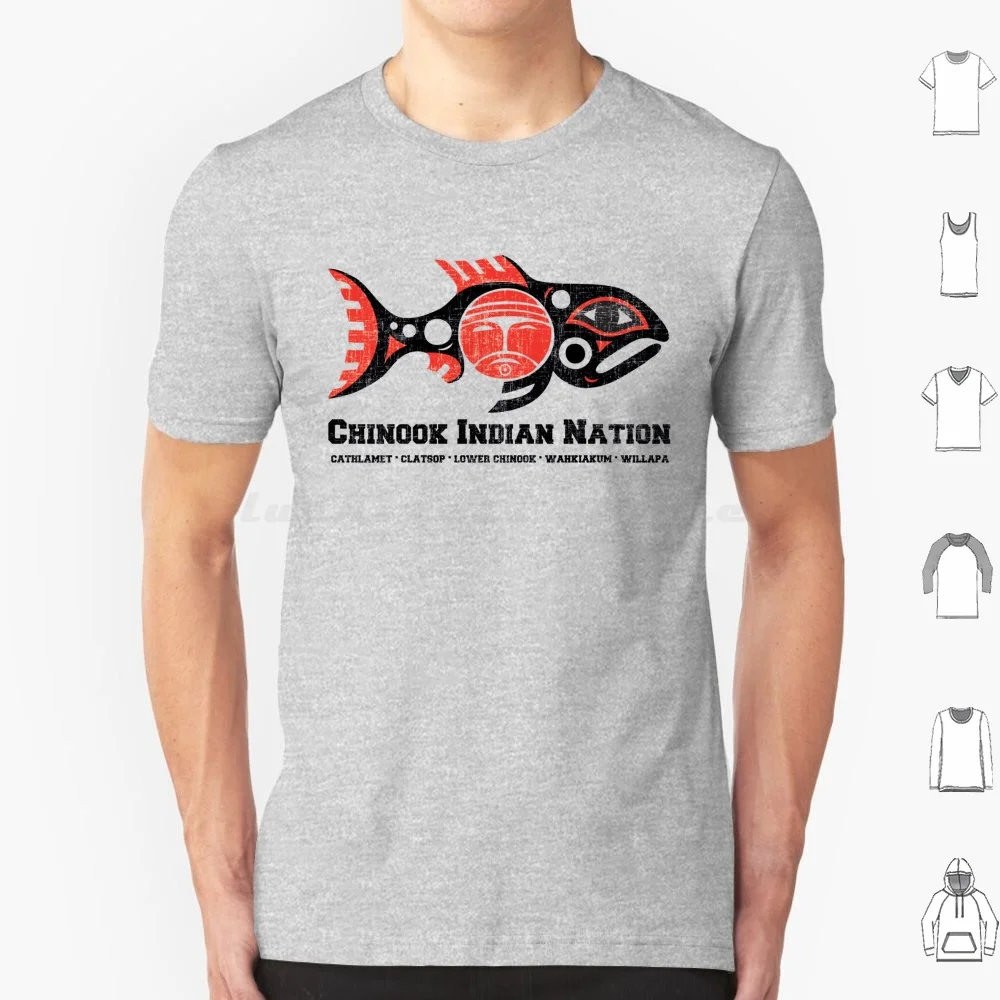 Китайская Этническая футболка Chinook с логотипом большого размера принтом 100%