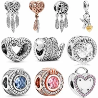 fashion feathers dreamcatcher matchmaker wrapped snake open heart charm 925 sterling silver beads fit bracelet diy jewelry