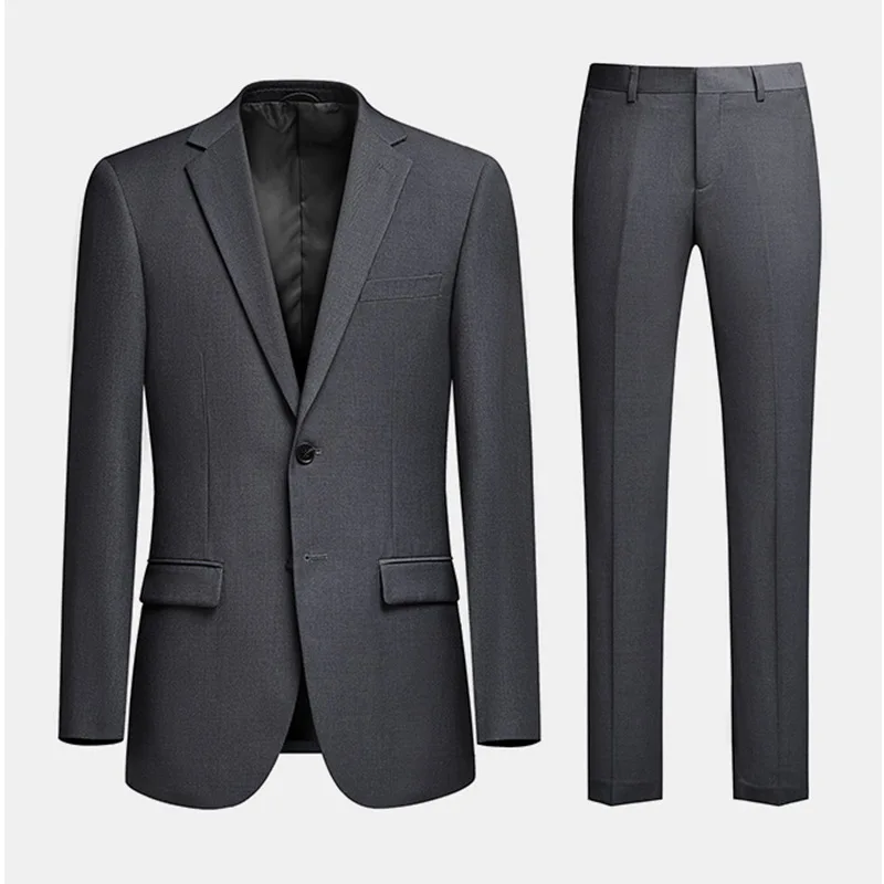 8130-T-Business slim professional formal wear Korean version gray casual suit man