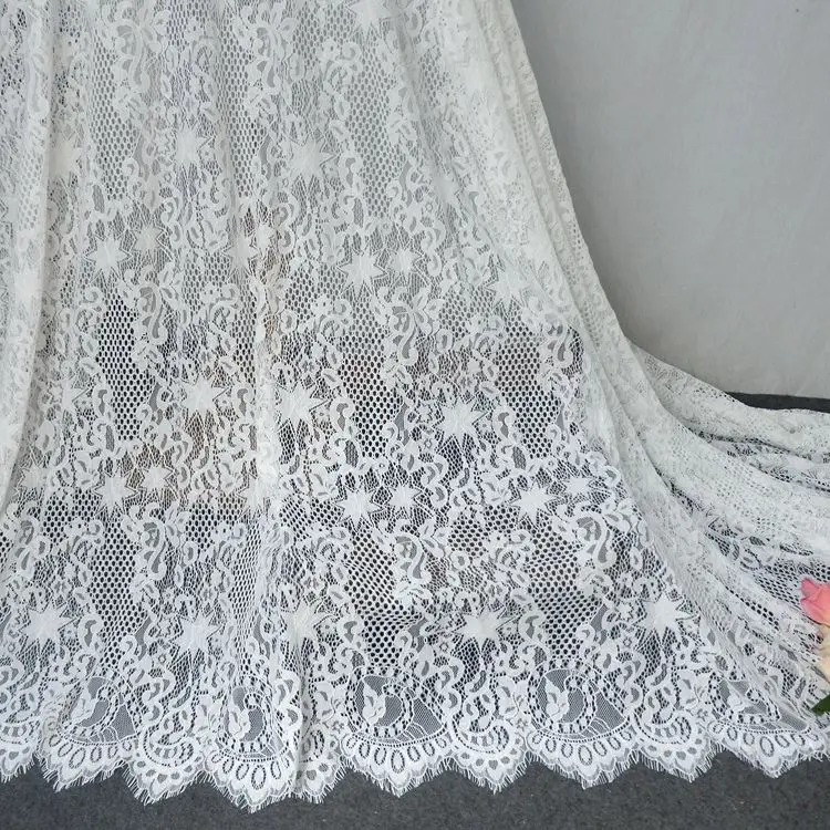 

3m/pack width 150cm white black diy exquisite classic eyelash lace decoration embroidery lace fabric