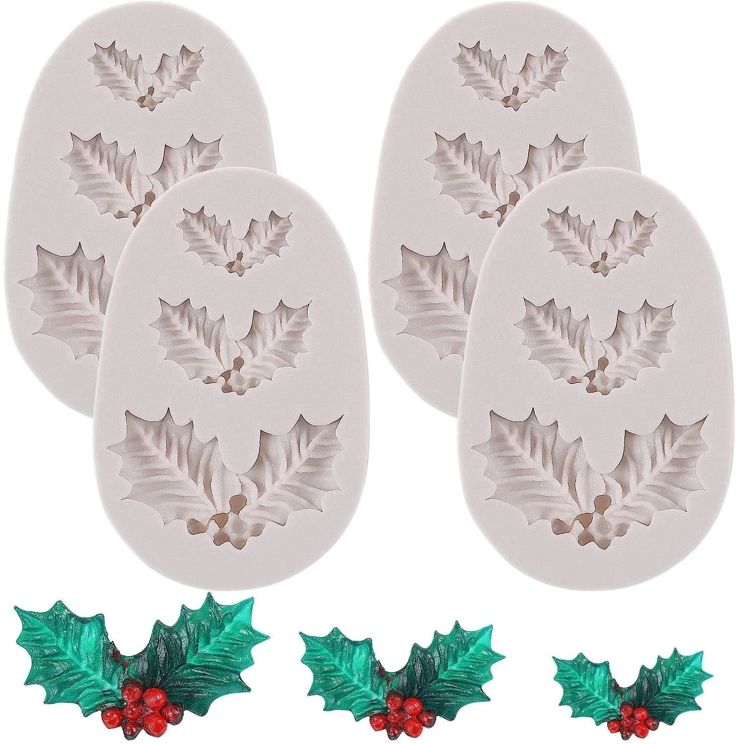 

Christmas Holly Leaf Shape Silicone Mold Fondant Cake Cookie Decor Tools Chocolate Cupcake Cookies Baking Safety Silicone Mold