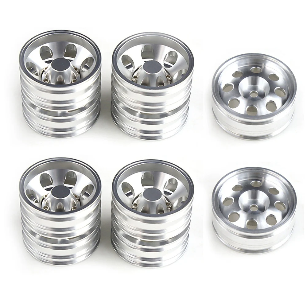 

6Pcs Metal Front and Rear Wheel Hub Wheel Rim for 1/14 Tamiya RC Trailer Tractor Truck Car Upgrade Parts