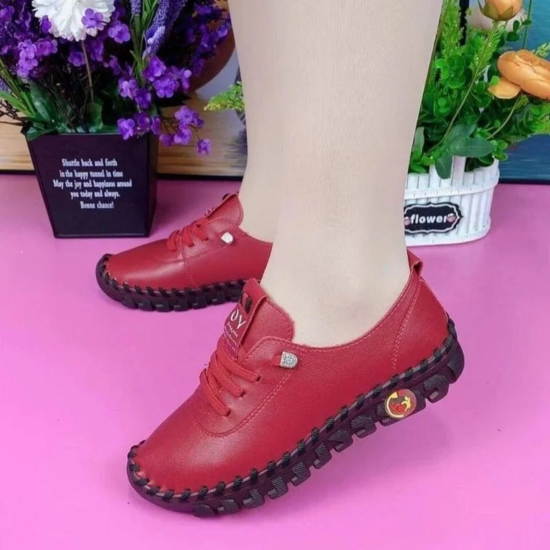 

Women's Sneakers Single Shoes Women Soft-soled Retro Comfortable Flat Casual Shoes Woman Outdoor Lace-up Non-slip Loafers 43
