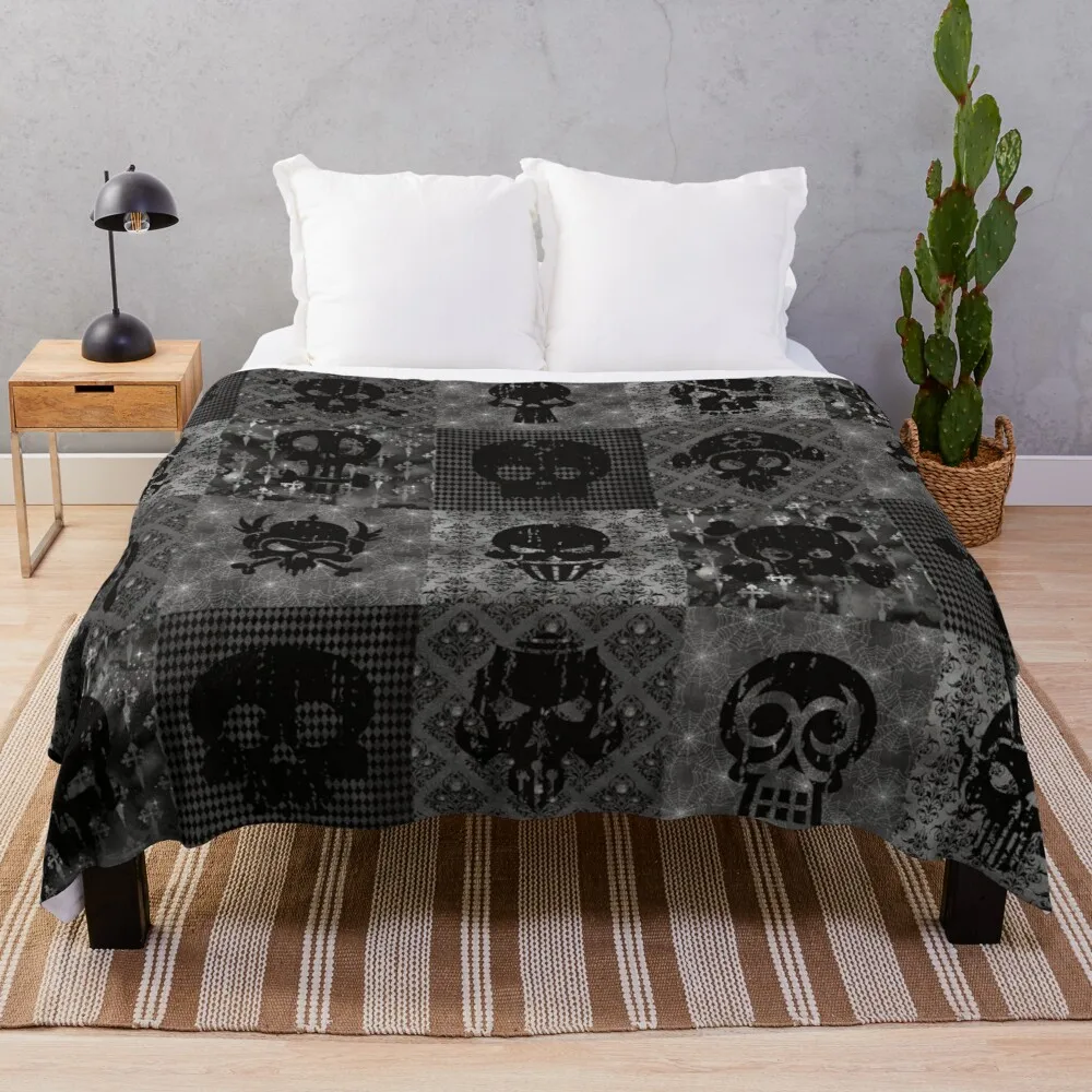

Skull CollageThrow Blanket Blanket fleece fleece bkanket double plush blanket