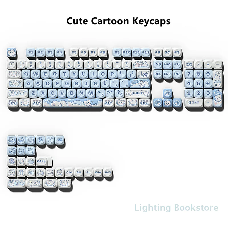 140 клавиш колпачки для с милым котом кроликом щенком и медведем профилем MOA