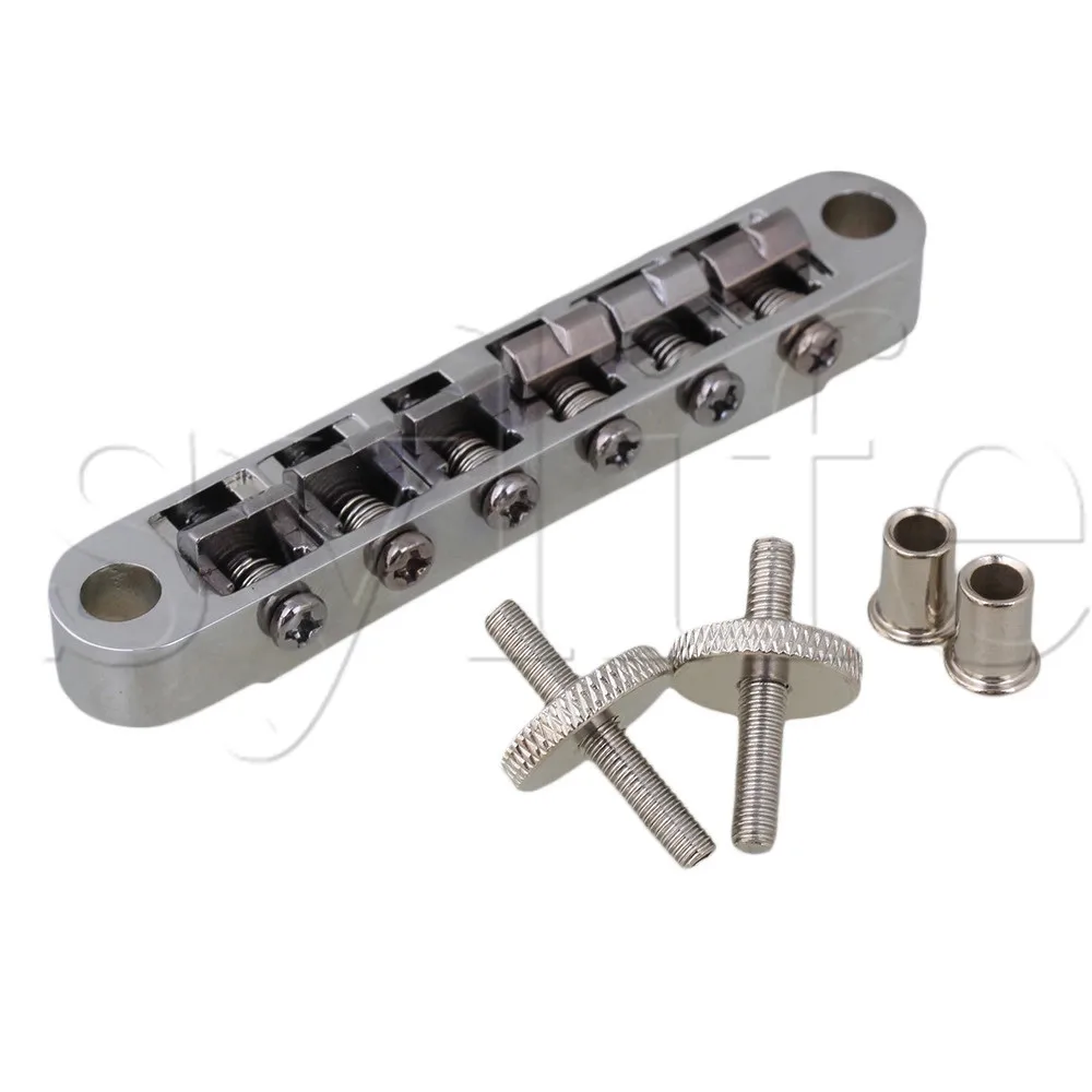 

Fully adjustable jazz guitar bridge chrome for Guitar