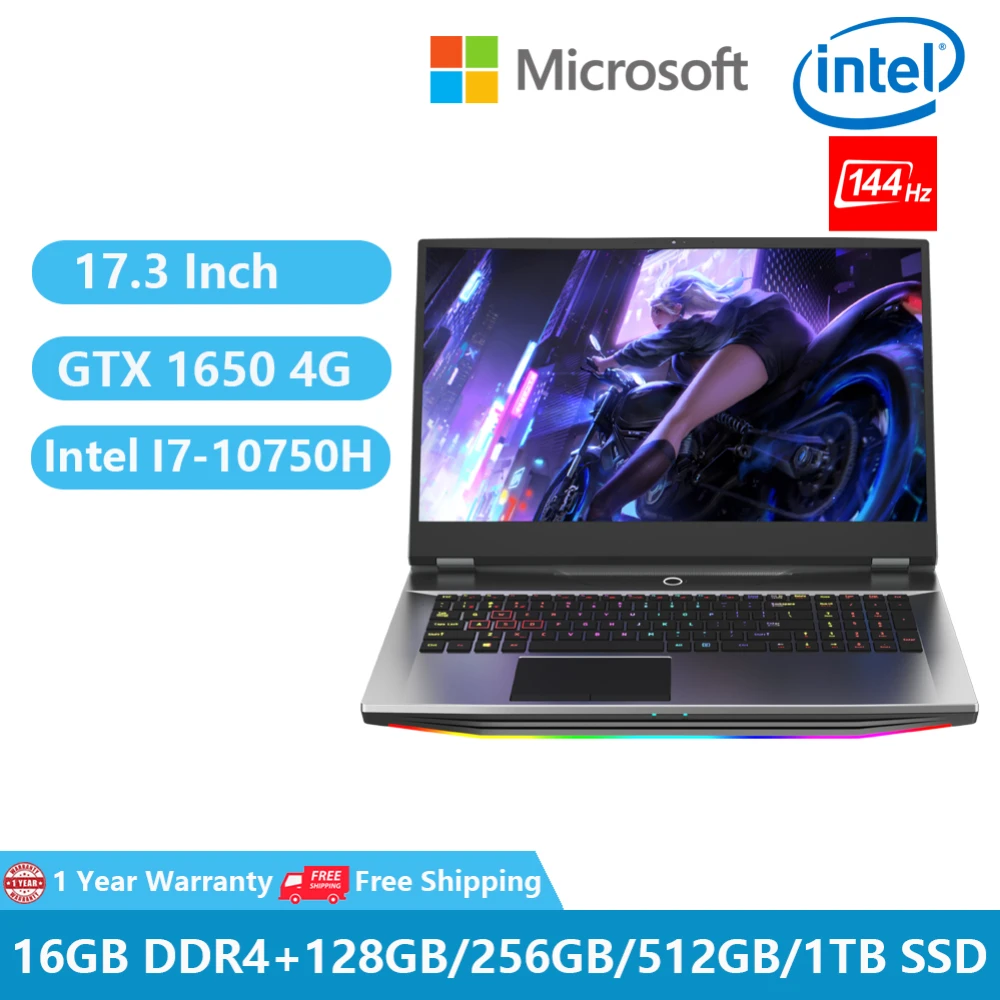 Gaming Laptop windows 11 GTX1650 4G Notebook I7 17.3