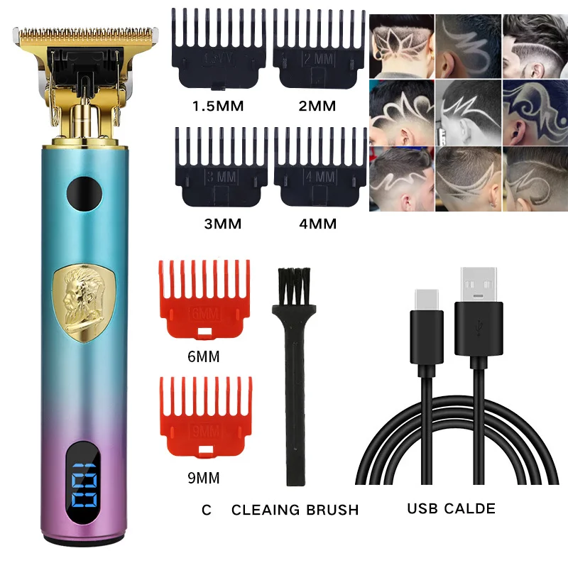 

Electric Pusher Clipper LCD Electric Hairdresser Men's Precision Barber Engraving of Electric Push Rod of Oil Shaving Head