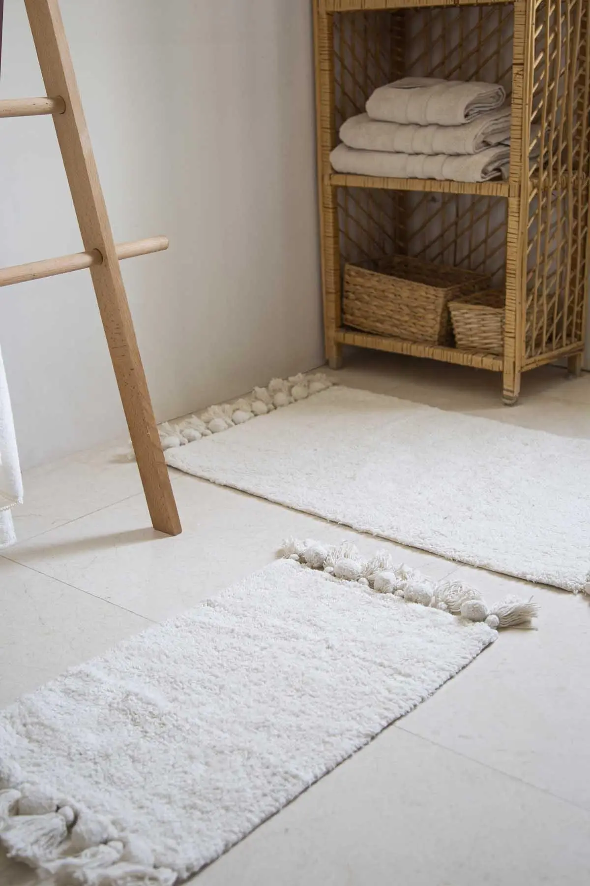 

Коврик для ванны Gala, 2 'li, бежевого цвета, 35x55 + 55x85, хлопок, классический