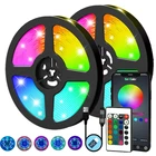 Светодиодная ленсветильник RGB 5050 WS2812B с радужным эффектом, USB, Bluetooth, инфракрасный пульт дистанционного управления, Диодная Гибкая лампа, постоянный ток 5 В, 30 м, ТВ, Настольная подсветка