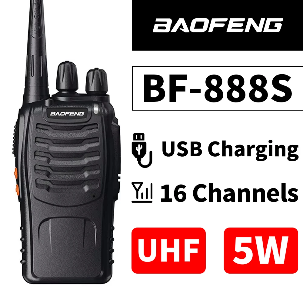 1/2 St Teatro Baofeng Walkie Talkie Upgrade BF-888S Plus Lange Distance UHF 430-440 МГц Draadloze Kopieerfrequentie Type-C Зарядное
