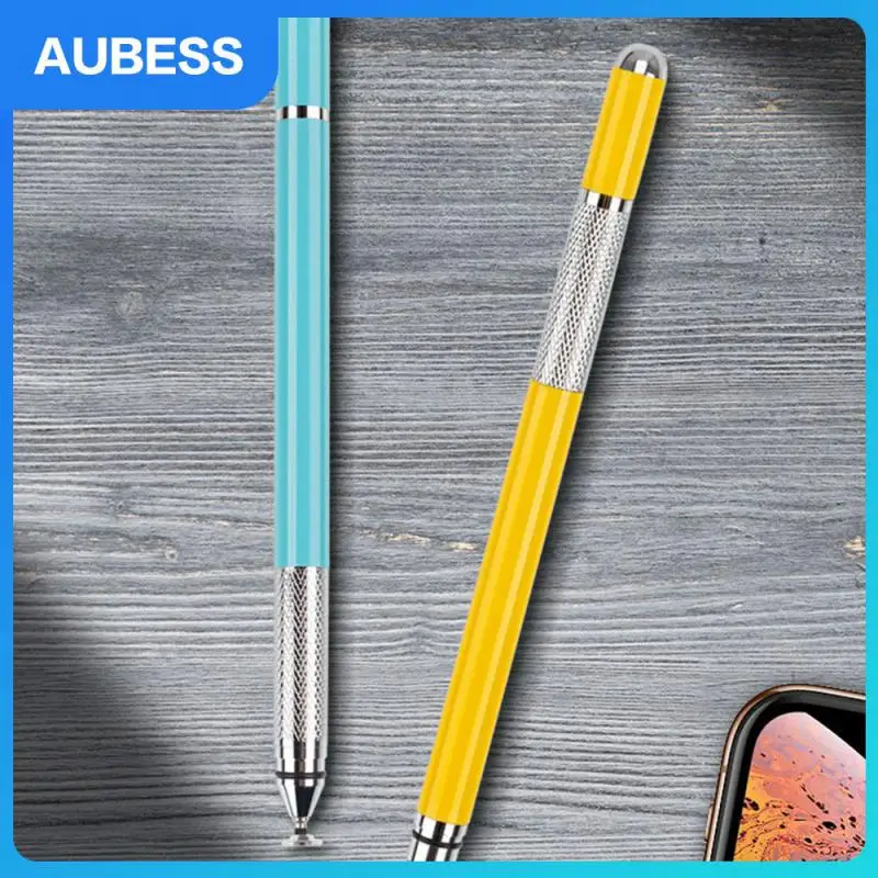 

Ручка для рисования в офисе, емкостная ручка, прочный металлический стилус с двойной головкой, стилус с двумя головками, аксессуары для планшета, рисование искусственно синим цветом