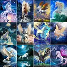 5D алмазная живопись своими руками, Мифические животные, лошадь, единорог, мозаика, алмазная вышивка стразы, вышивка крестиком