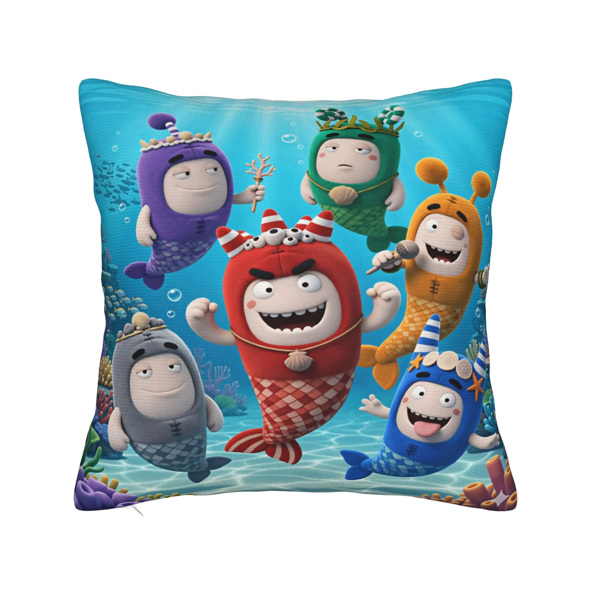 Фото Чехол для подушки с героями мультфильмов Oddbodes, современный чехол для подушки для дивана, кровати, гостиной, индивидуальный чехол для подушки, подарок на день рождения №1
