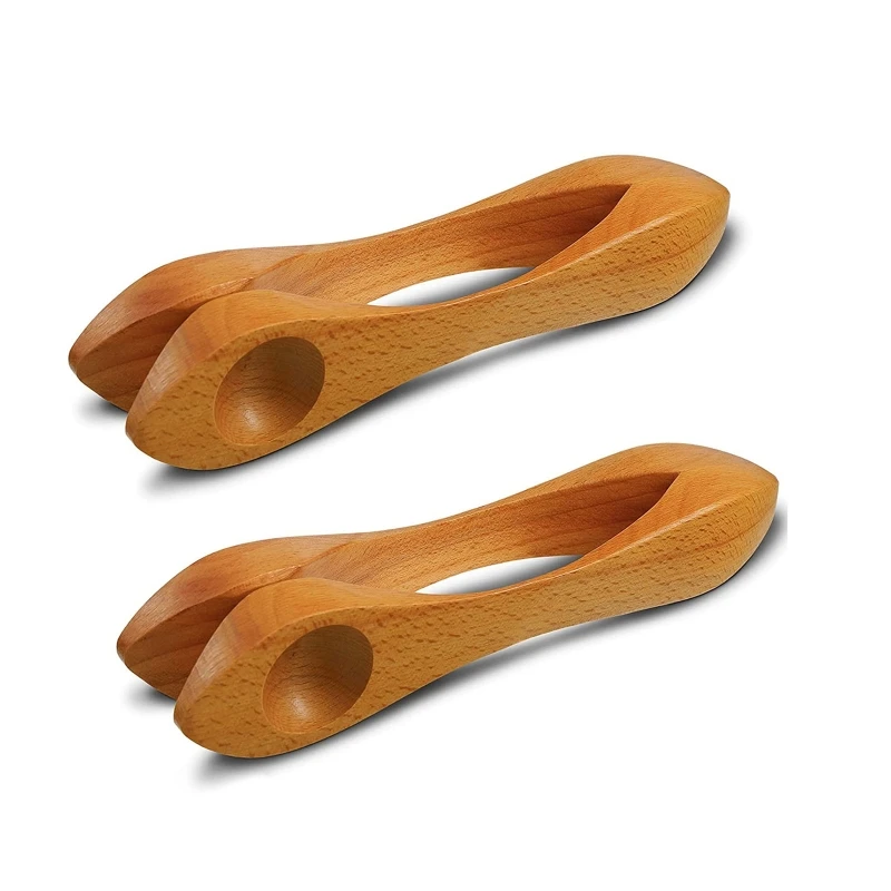 

2 Pieces Wooden Musical Spoons Folk Percussion Instrument Natural Wood Musical Spoons Traditional Percussion Spoons