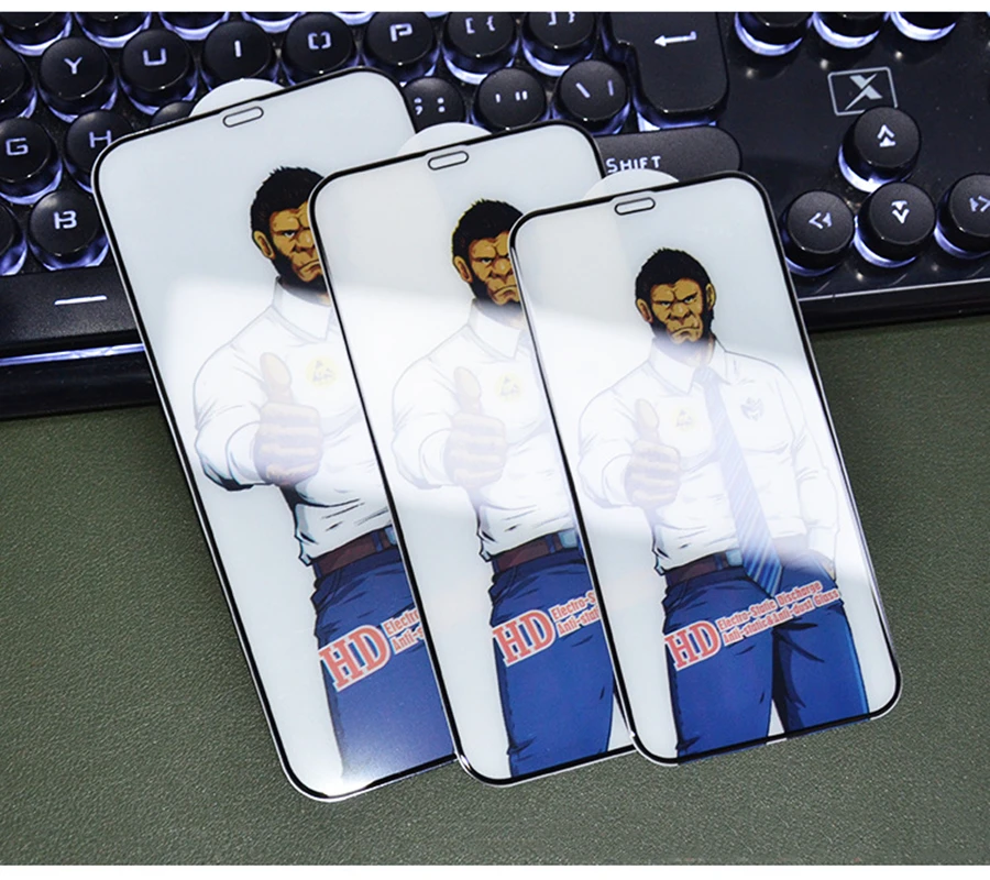 ESD Gorilla 3D High Aluminum Anti-Static Tempered Glass for iPhone 14 13 12 11 Pro Max X XS XR 7 8 Full Glue HD Screen Protector