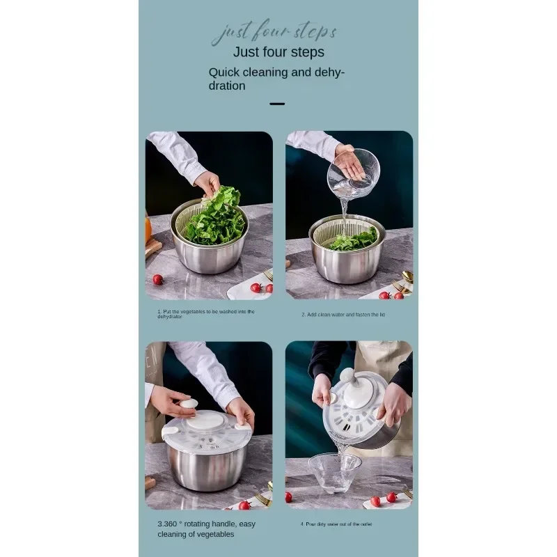 Сушилка для овощей и фруктов из нержавеющей стали сушилка дегидратор спиннер