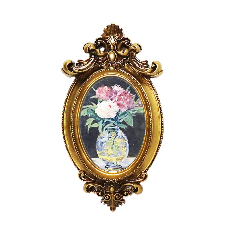 European-style Retro Character Living Room Decoration Oval Picture Frame Photo Wall Sofa Wall Resin Photo Frame