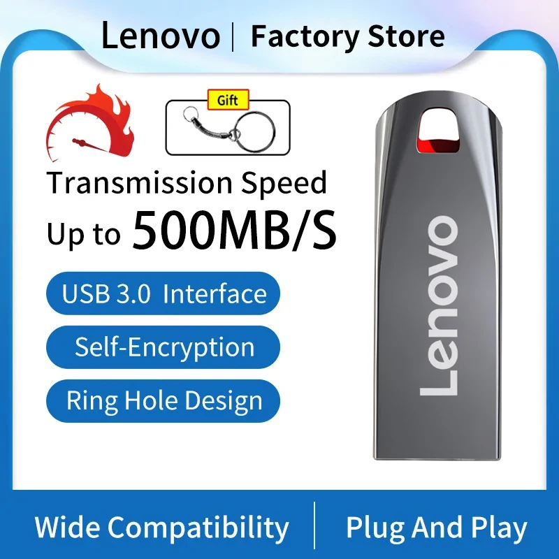 

Original Lenovo 2TB/1TB USB3.0 Flash Drive 512GB 256GB Metal OTG Stick PenDrive 128GB Portable storage Waterproof USB Disk
