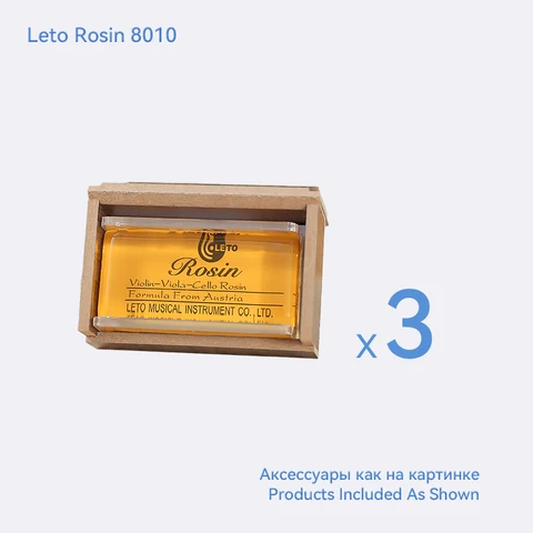3шт Leto Rosin 8010 с деревянным футляром для скрипки, альта, виолончели и других смычковых струнных инструментов Аксессуары для скрипки - изображение