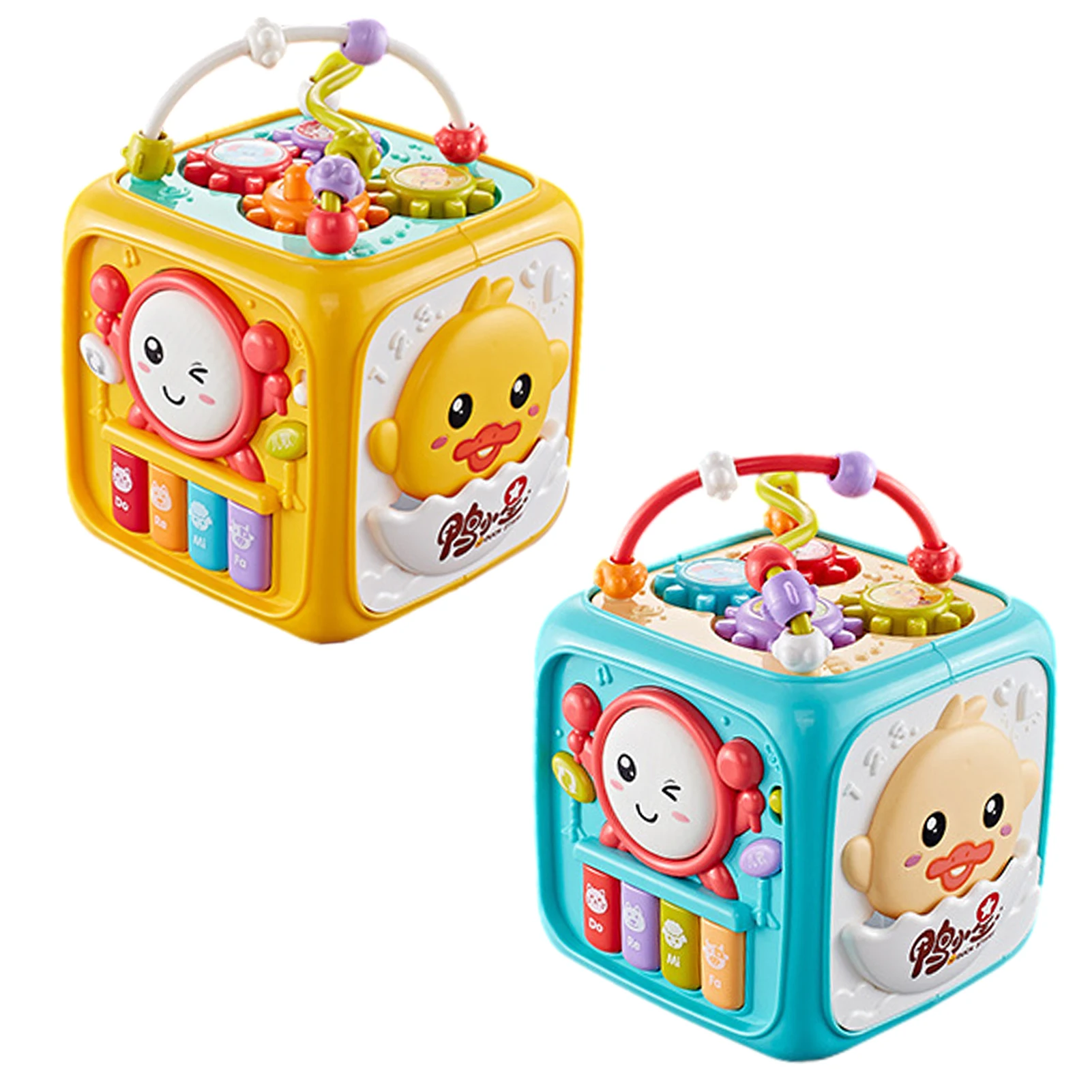 

Baby Activity Cube Toddler Toys Early Educational Shape Sorter Musical Toy Bead Maze Counting Discovery Toys For Kids Learning