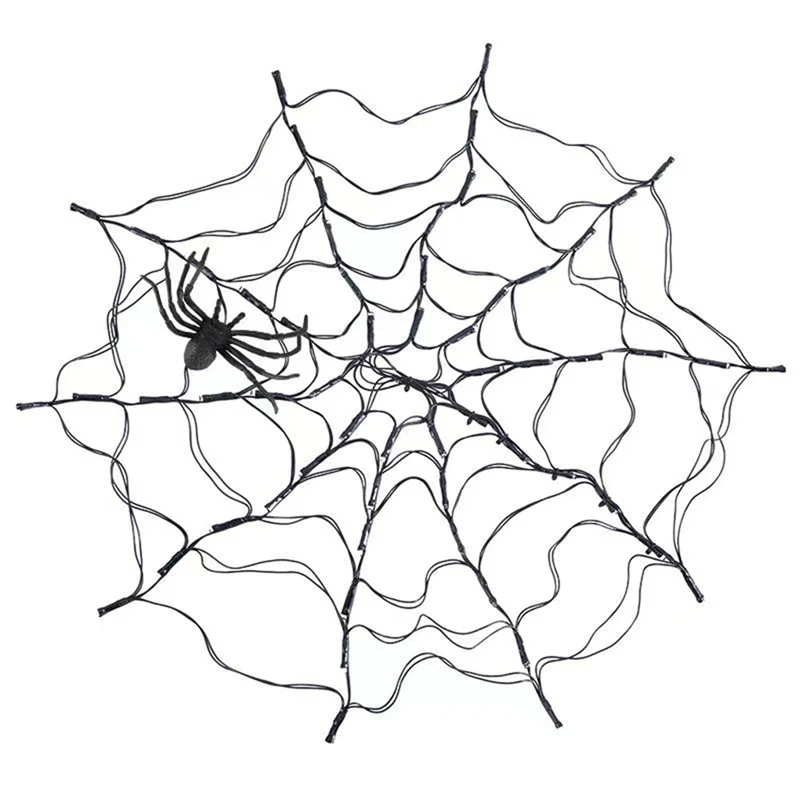 

Plastic Halloween LED String Lights Spider Web Lights For Holiday Scary Lifelike Lighting Decor Hanging Decor Scene Arrangement