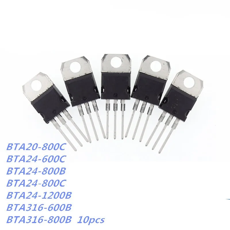 10pcs BTA20 BTA20-800C BTA24 BTA24-600C BTA24-800B BTA24-800C BTA316 BTA24-1200B
