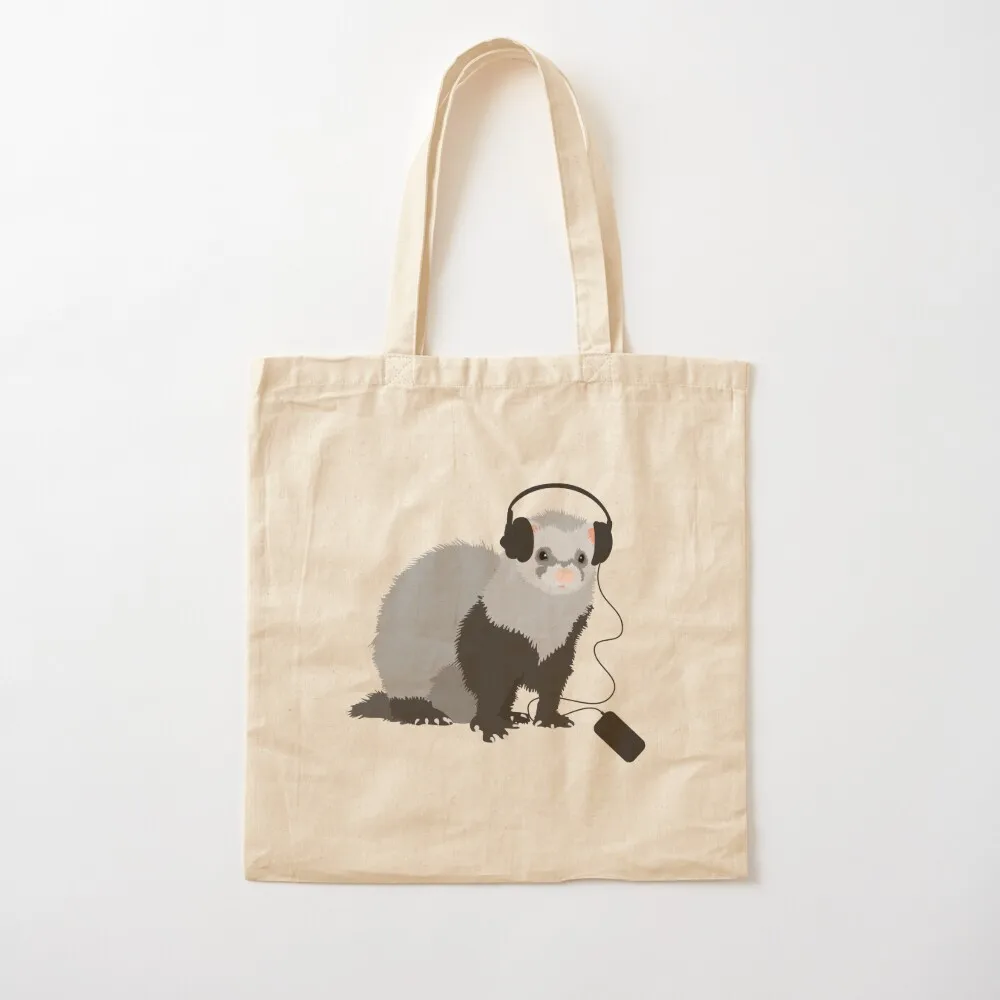 Забавная Сумка-тоут с музыкальным хорьком сумка для покупок в университете сумки