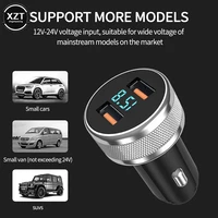 new 36w metal digital display dual usb car charger usb c pd for samsung note 20 ultra s20 xiaomi phone auto fast charger