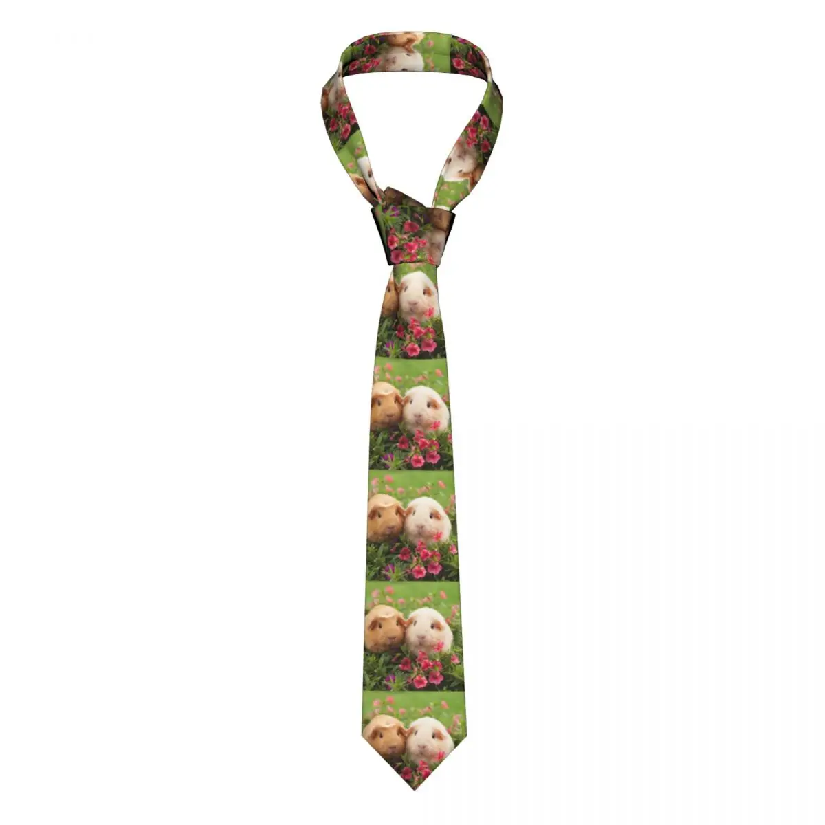

Guinea Pig Flower Unisex Necktie Slim Polyester 8 cm Classic Cute Kawaii Animal Neck Tie for Men Daily Wear Gravatas Wedding