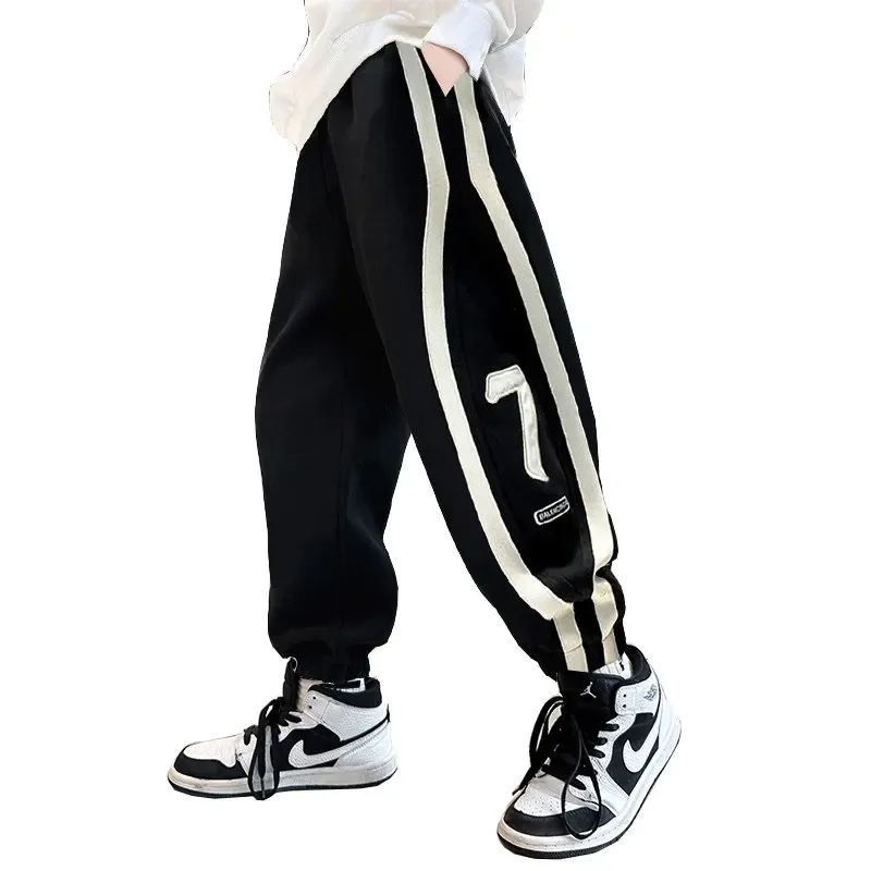 Детская одежда новые брюки для мальчиков-подростков модные корейские спортивные