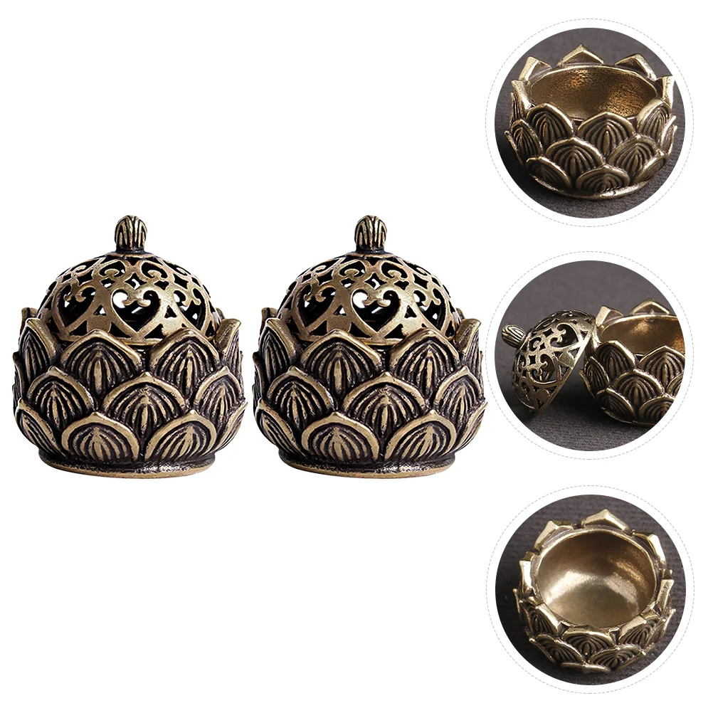 

Burner Censer Holder Copper Mini Holders Ash Bowl Sticks Lotus Cone Stick Aroma Ornament Coil Trays Aromatherapy Furnace Desktop