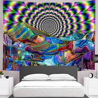 psychedelic scene tapestry fashion home decor living room wall hanging laser fantasy printed wall rugs multiple sizes tapestries