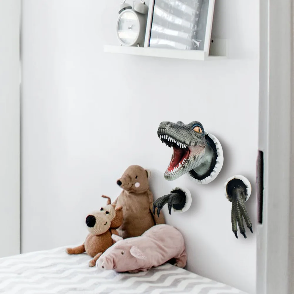 Новый В динозавре украшения для стен Велоцираптор 3 шт. костюм орнамент из смолы