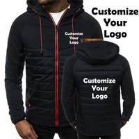 customized spring autumn mens logo hoodies for mens print hooded zipper fashion warm padded tops
