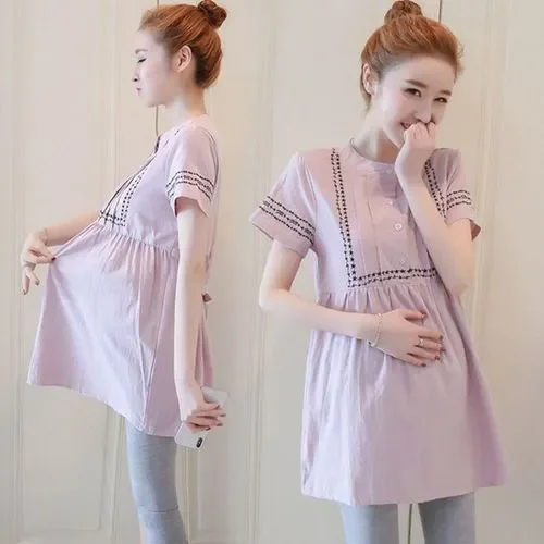 

Maternity green Pregnant Baby Loading 2022 Funny Women Girl Shirt New Mom Big Size Clothes