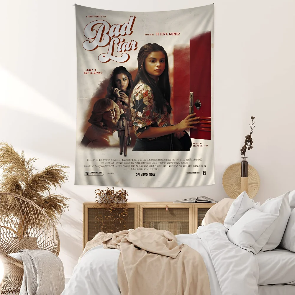 S-Selena G-Gomez Cartoon Tapestry For Living Room Home Dorm Decor INS