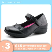 brooman girls school uniform shoes wedge dress shoes black lightweight comfortable adjustable strap dancing shoes