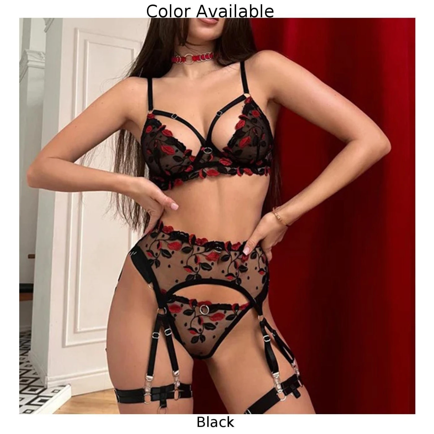 Комплект женского нижнего белья привлекательные бюстгальтеры подвязки комплект