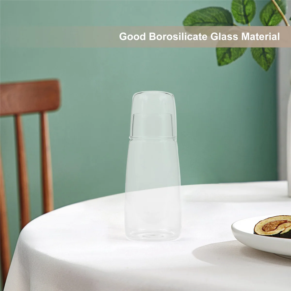 Прозрачный прикроватный графин для воды со стаканом тумбочки в спальне стеклом с