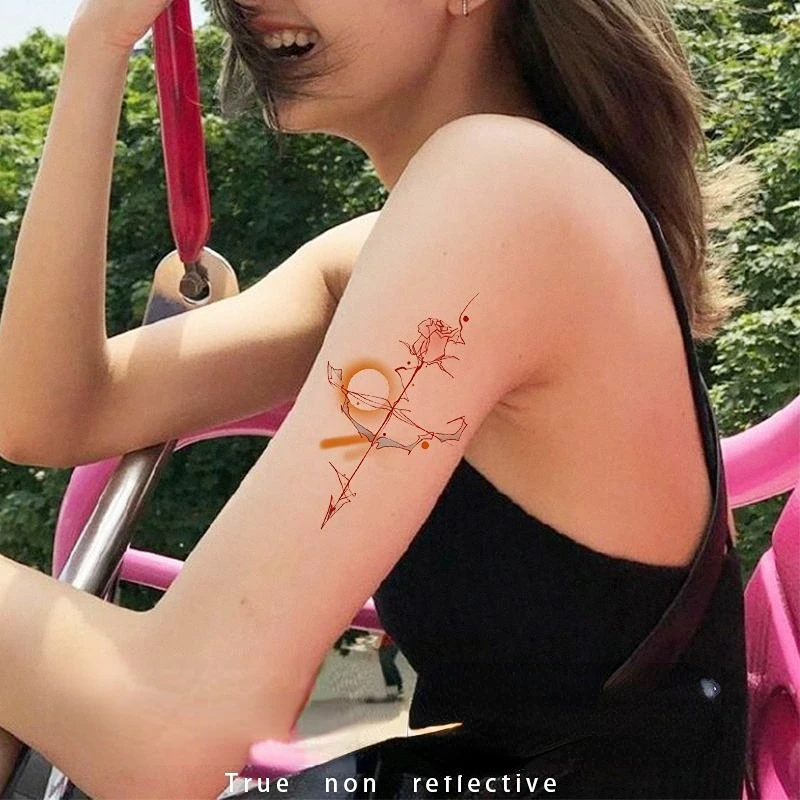 

Sweet Cool Hot Girl Sagittarius Rose Colored Tattoo Sticker Temporary Tatto Art Fake Tattoos for Women Cute Festival Tatoo Body