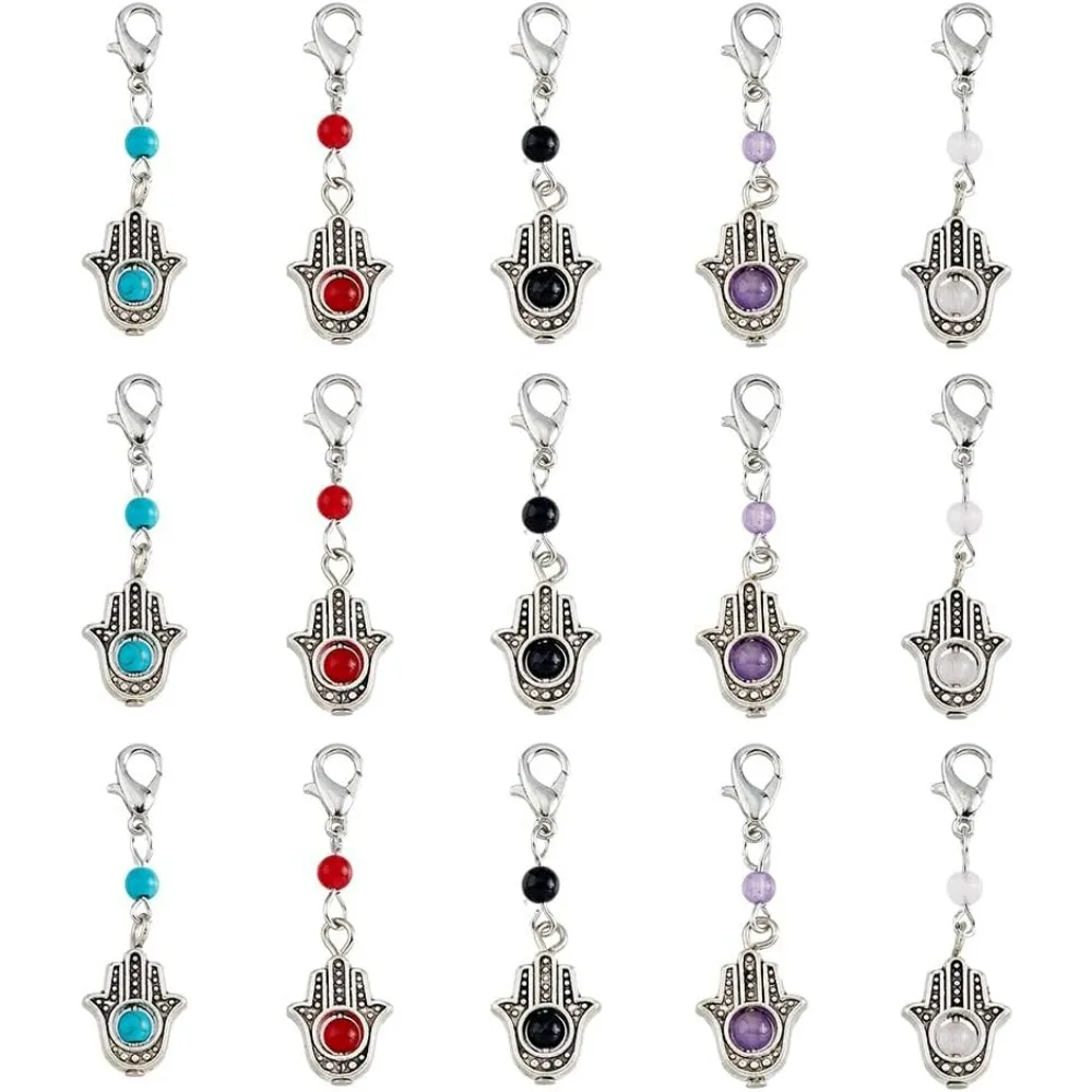 15 шт. подвески для рук Хамса подвеска из драгоценных камней с застежкой-лобстером
