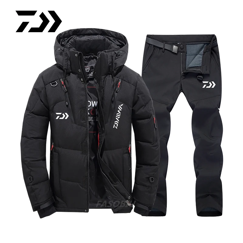 

2023 Daiwa Fishing Suit Men Outdoor Fishing Clothes Winter Plush Thickened Warm Mountaineering Skiing Fishing Jacket Waterproof