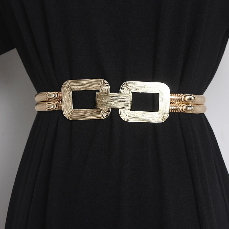 New belt for women decorative metal elastic gold waist chain with skirt dress thin spring belt chain waist seal